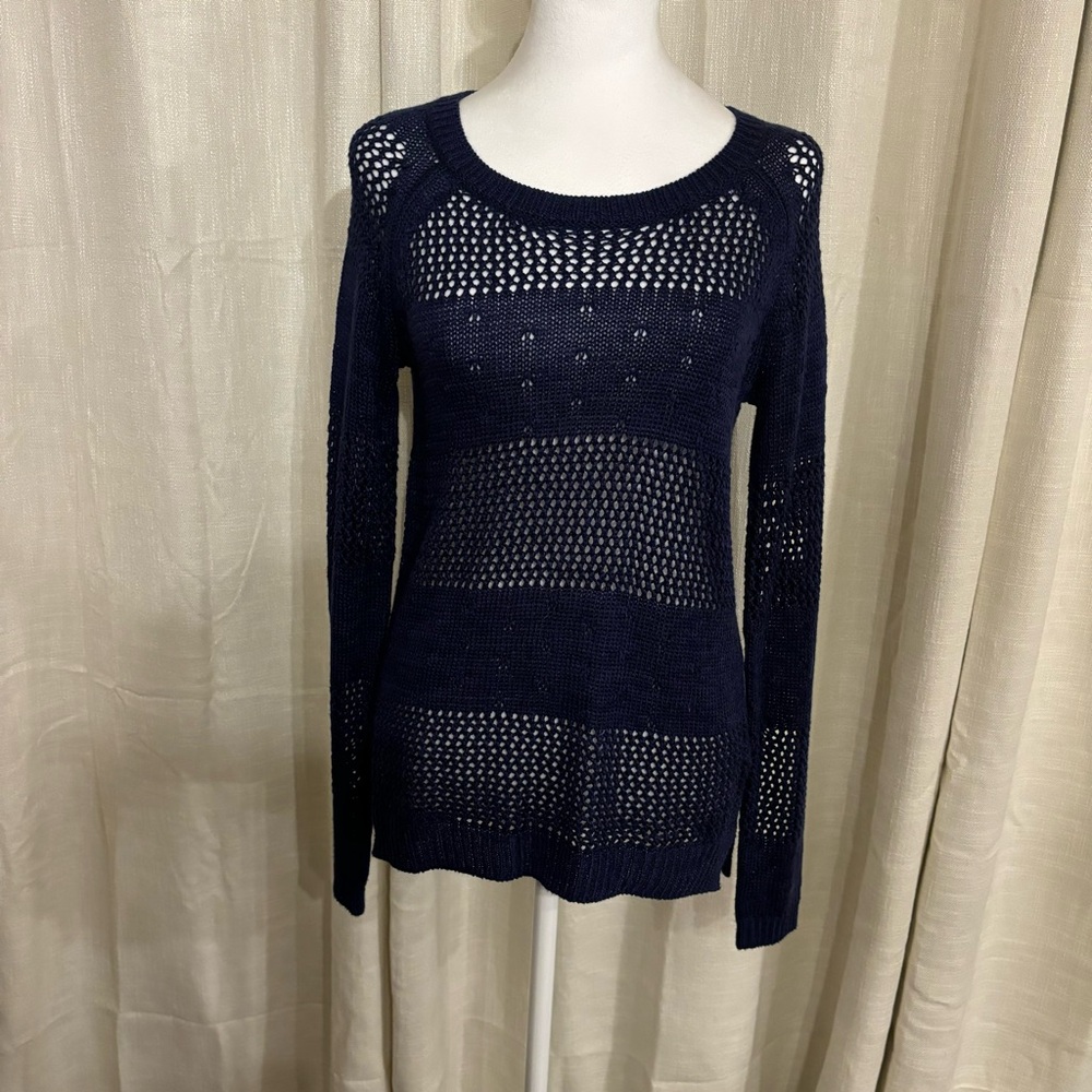Navy blue knit sweater